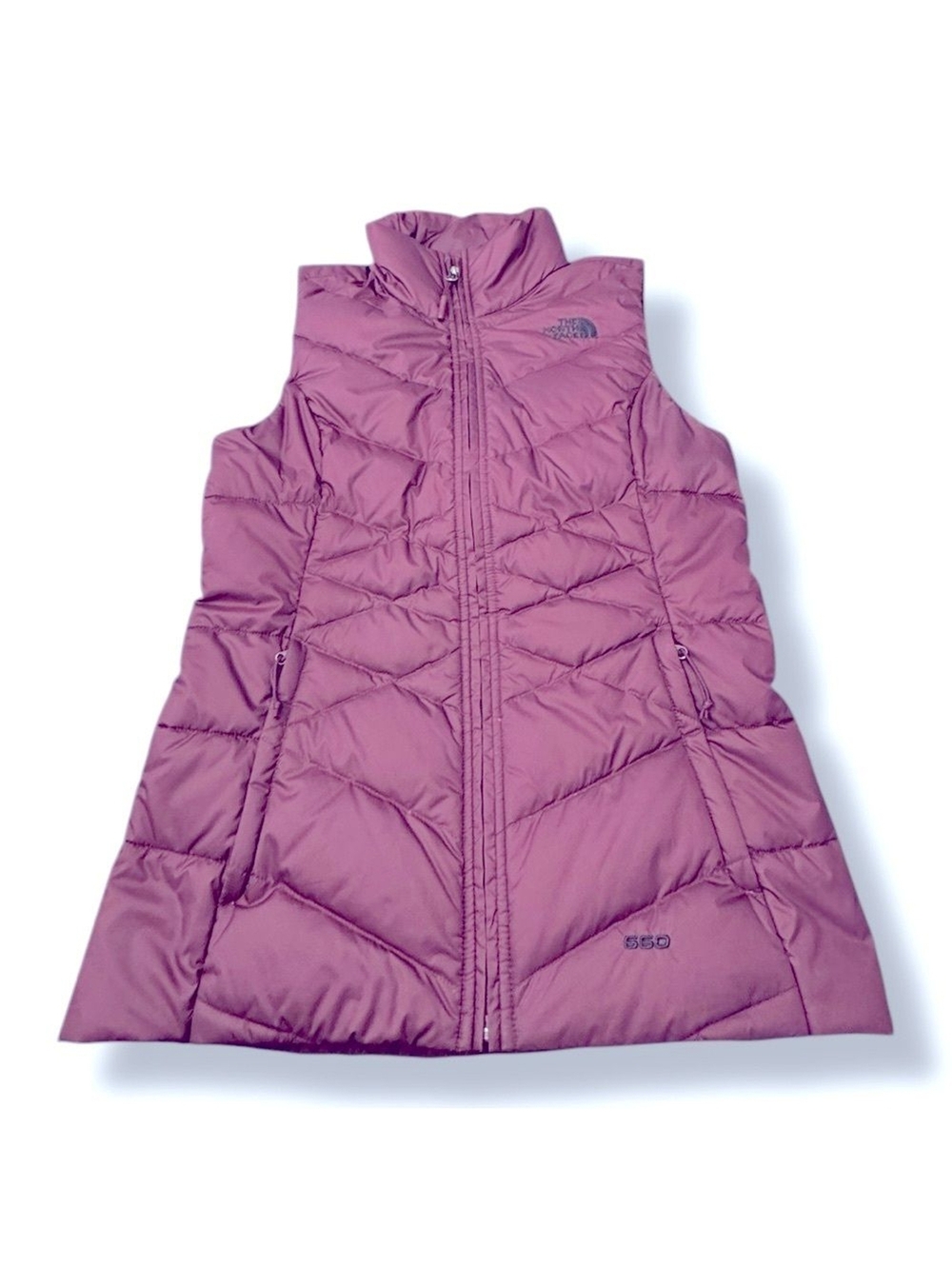 The North Face Full Zip Down 550 Puffer Vest Jacket Purple Women’s Size XS